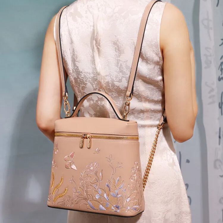 Embroidered Butterflies Bag