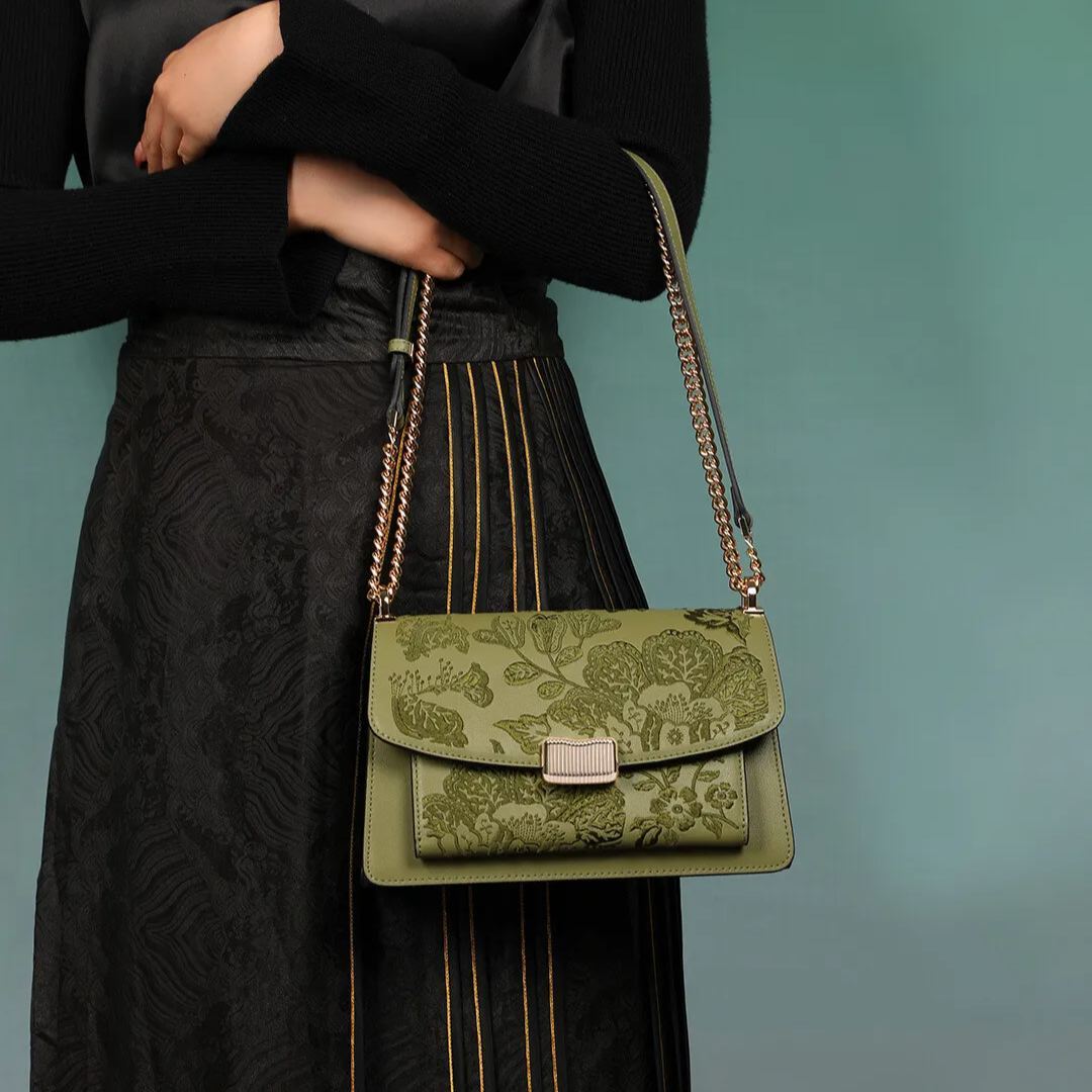 Embroidered Chain Bag