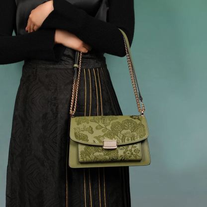 Embroidered Chain Bag