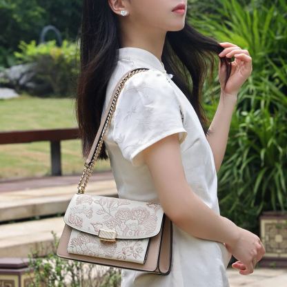 Embroidered Chain Bag
