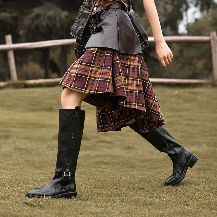 Retro real leather boots