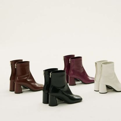 Designer Leather Heel Boots