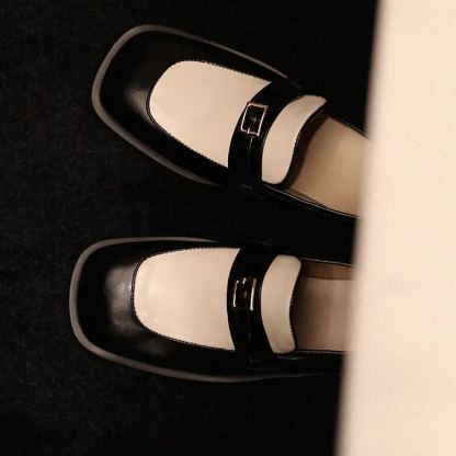 Color-Blocked Leather Loafers
