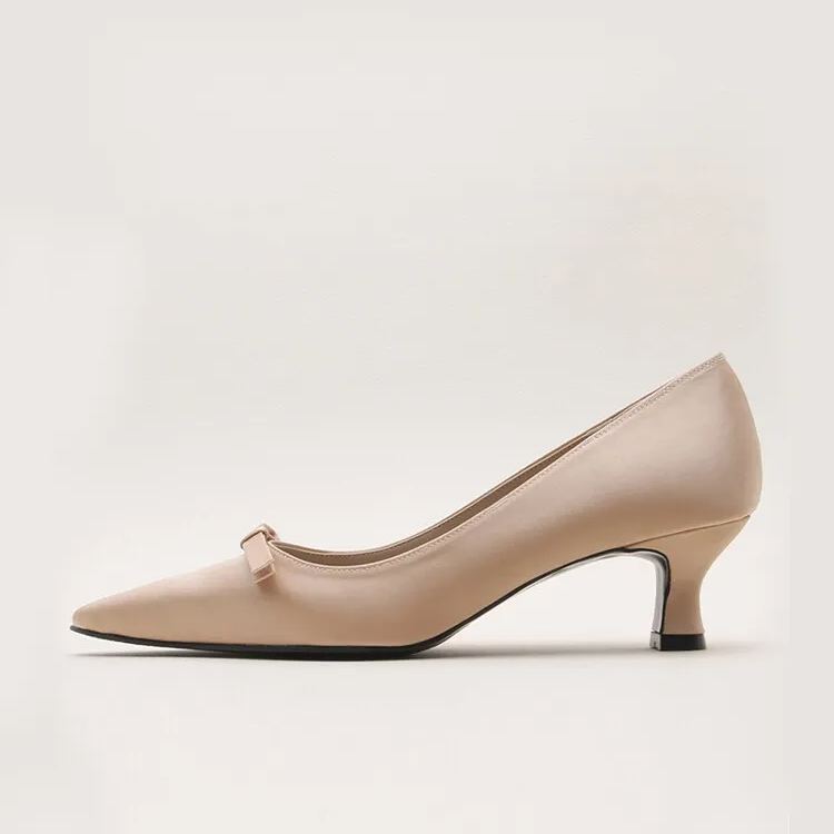 Satin Bow High Heels