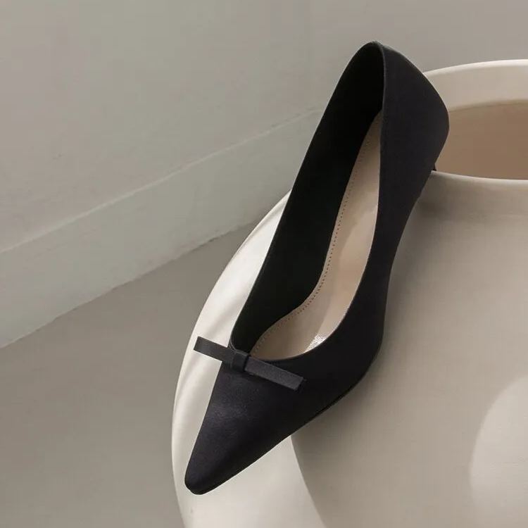 Satin Bow High Heels