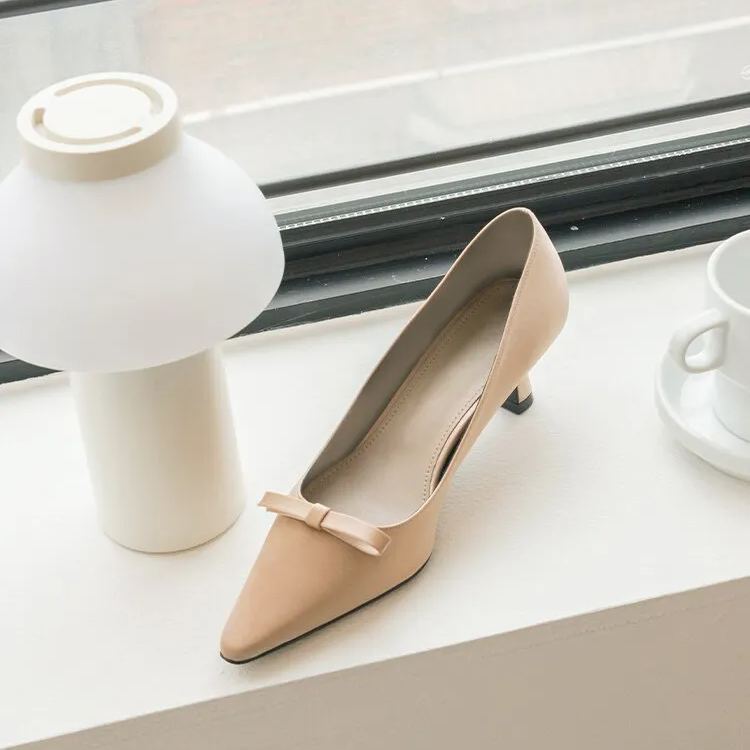 Satin Bow High Heels