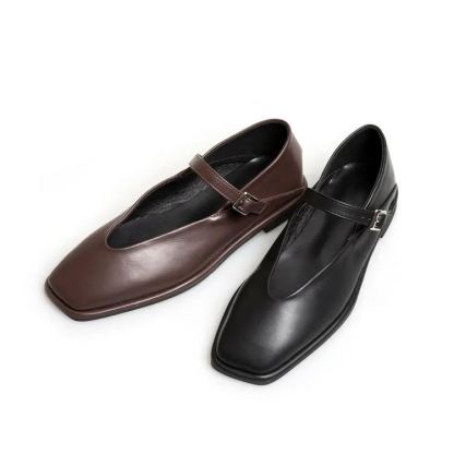 Velour Mary Jane Flats