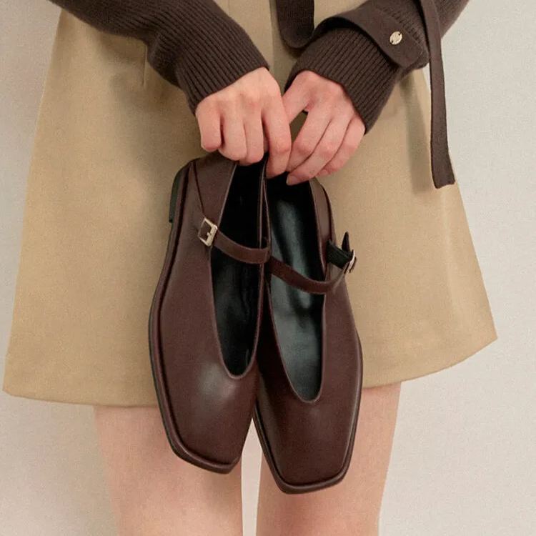 Velour Mary Jane Flats