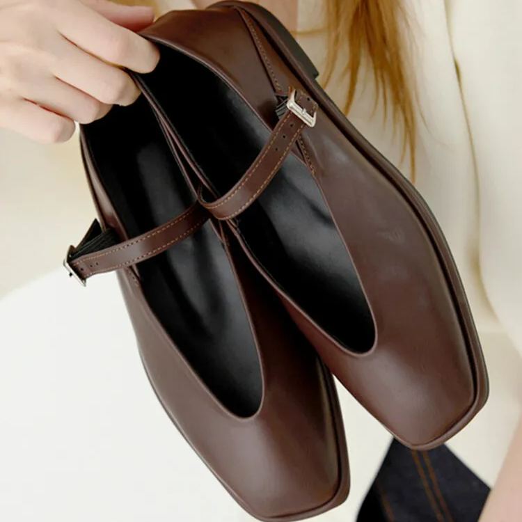 Velour Mary Jane Flats