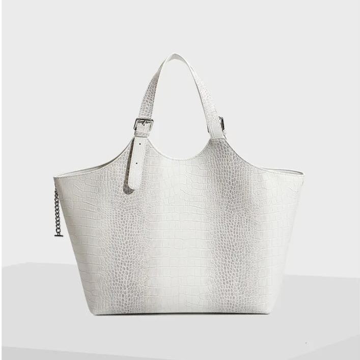 White Leather Totebag