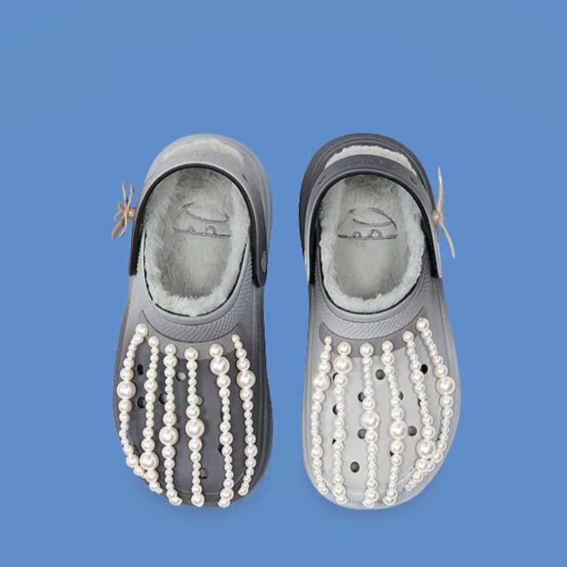 Cotton Pearl Crocs