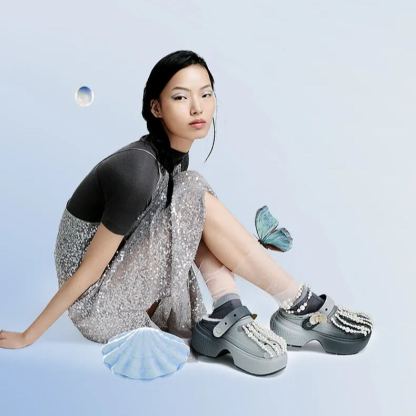 Cotton Pearl Crocs