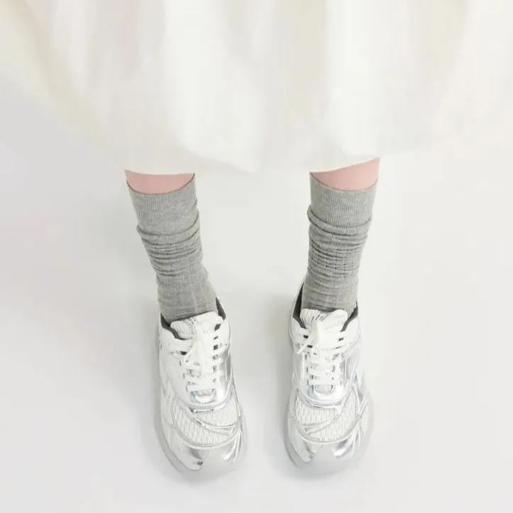 Silver Mesh Sneakers