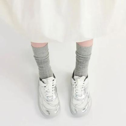 Silver Mesh Sneakers