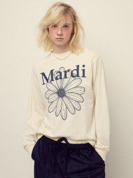 [K] MARDI TSHIRT LONG SLEEVE FLOWERMARDI CREAM NAVY, TSHIRT_LONG_SLEEVE_FLOWERMARDI_CREAM_NAVY (KMD292)