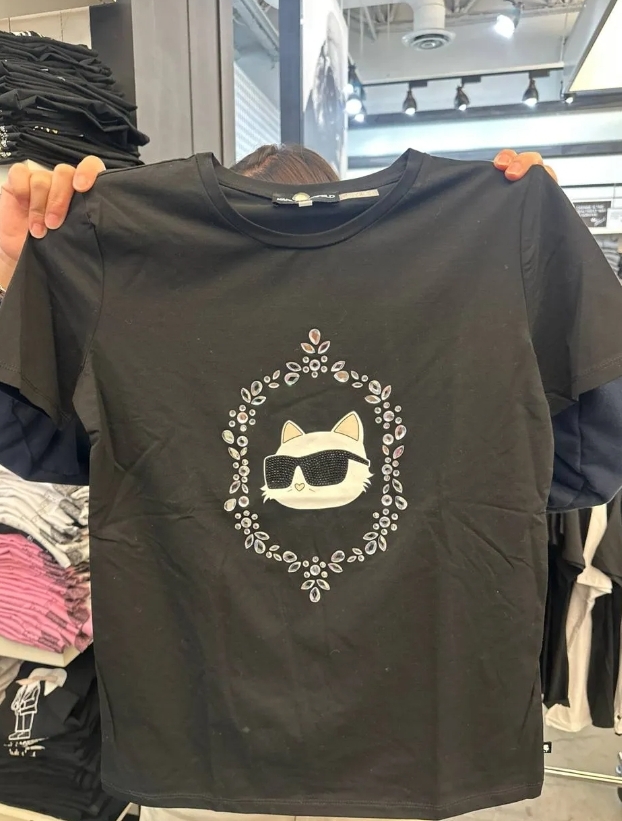 [S] READY STOCK KARL LAGERFELD CHOUPETTE FRAME TEE, BLACK, 198913921397 (SRS404)