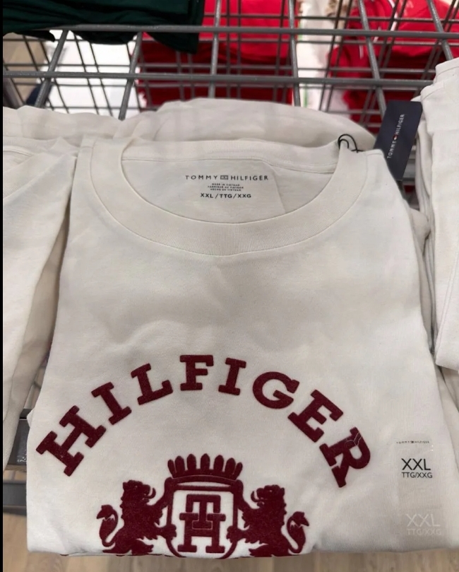 [S] READY STOCK TOMMY HILFIGER VARSITY STAMP LOGO LONG SLEEVE T-SHIRT, WHITE, XW07486-100-YBI (SRS405)