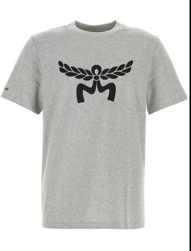 [S] READY STOCK MCM LAUREL LOGO PRINT T-SHIRT, MELANGE GREY, MHTESNN005ET00 (SRS406)