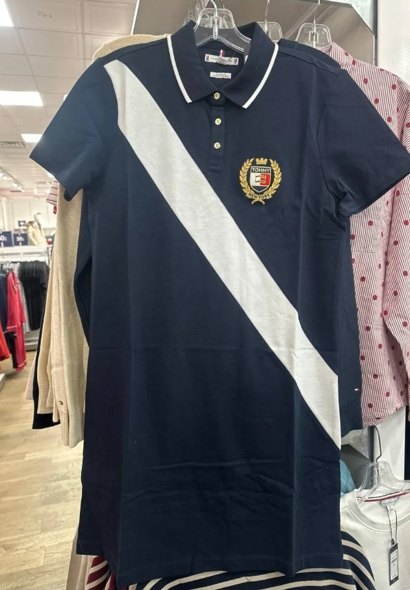 [S] READY STOCK TOMMY HILFIGER PIQUE FLAG POLO DRES, NAVY, XW05964 (SRS409)