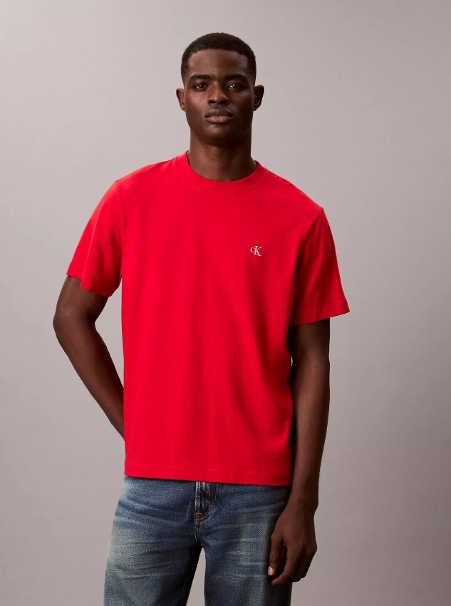 [S] READY STOCK CALVIN KLEIN CK LOGO TEE, RED, 40HM229-644 (SRS410)
