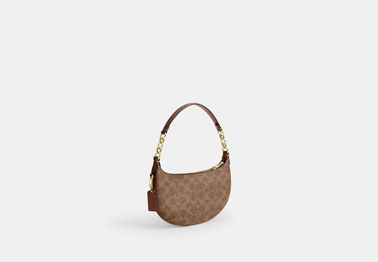 [U] COACH MINI PAYTON BAG IN SIGNATURE CANVAS, GOLD/TAN/BROWN, CEL06-IMXHE (UC12)