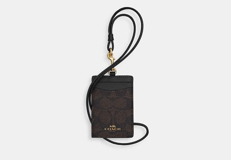[U] COACH ID LANYARD IN SIGNATURE CANVAS, GOLD/WALNUT/BLACK, CZ285-IMXAQ (UC20)