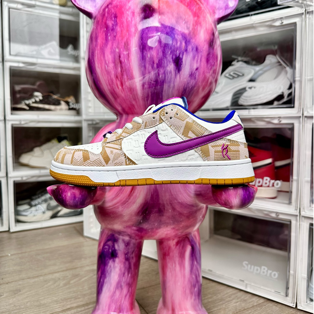 Rayssa Leal × Nike SB Dunk Low PRM "Pure Platinum and Vivid Purple"