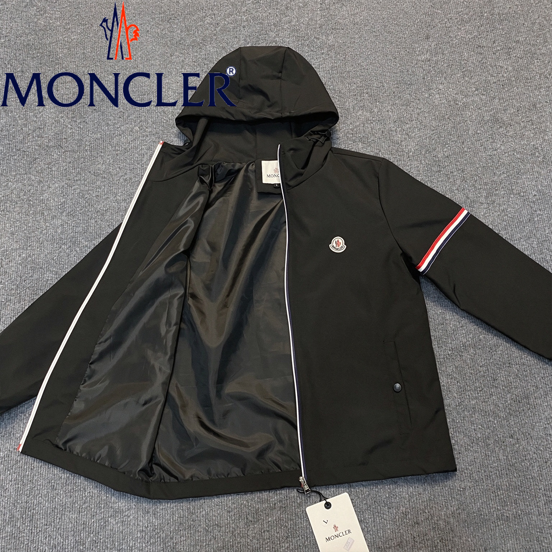 2026 最新 MONCLER モンクレール ロゴ刺繍 パーカージャケット 耐風 通勤カジュアル