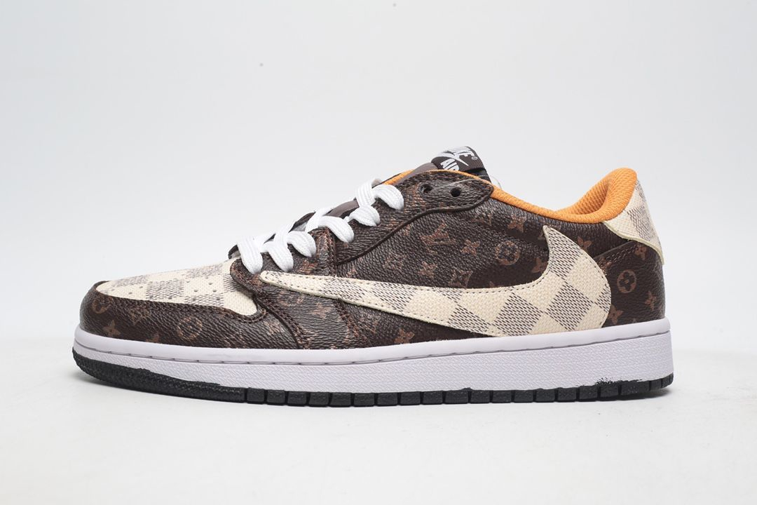 【日本未入荷】Louis Vuitton x Travis Scott x Nike Air Jordan 1 Low OG SP"Damier Azur/LV Monogram"【正規品】[代金引換]