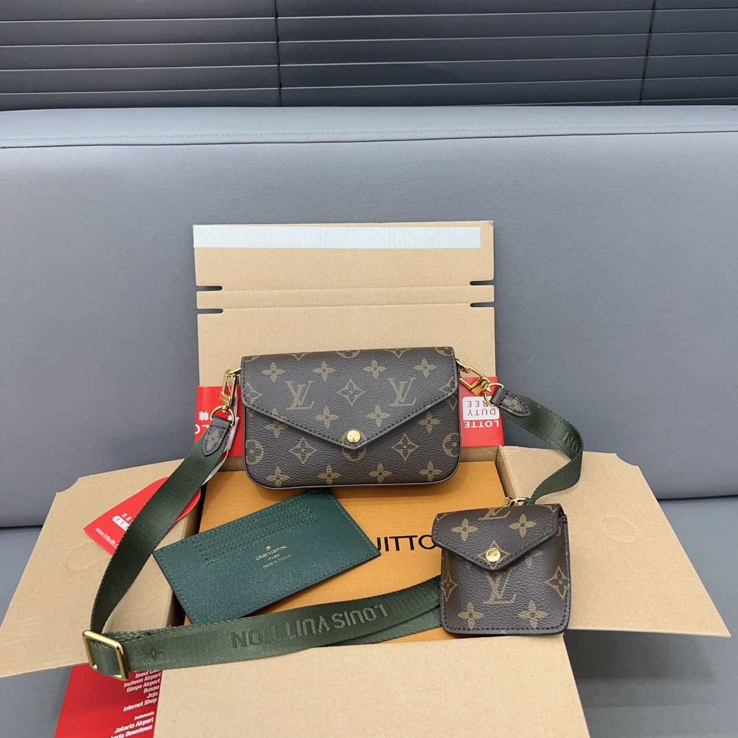 ★Louis Vuitton★【大人気】 ショルダーバッグ 「携帯 ポーチ」 古い花 3点セット お得