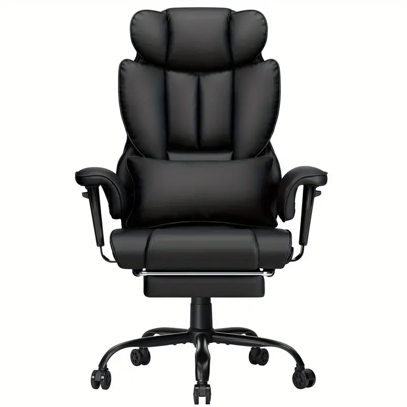 Silla de     y   con soporte lumbar de masaje, silla de   reclinable de 450   con reposapi&eacute;s, silla ergon&oacute;mica   resistencia con reposabrazos acolchados ajustables, silla de cuero para   pesadas, regalo de Navidad. detalles 3