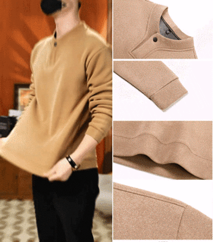 เสื้อกันหนาวผ้าเดอโรสองด้านเรียบง่ายของผู้ชาย
