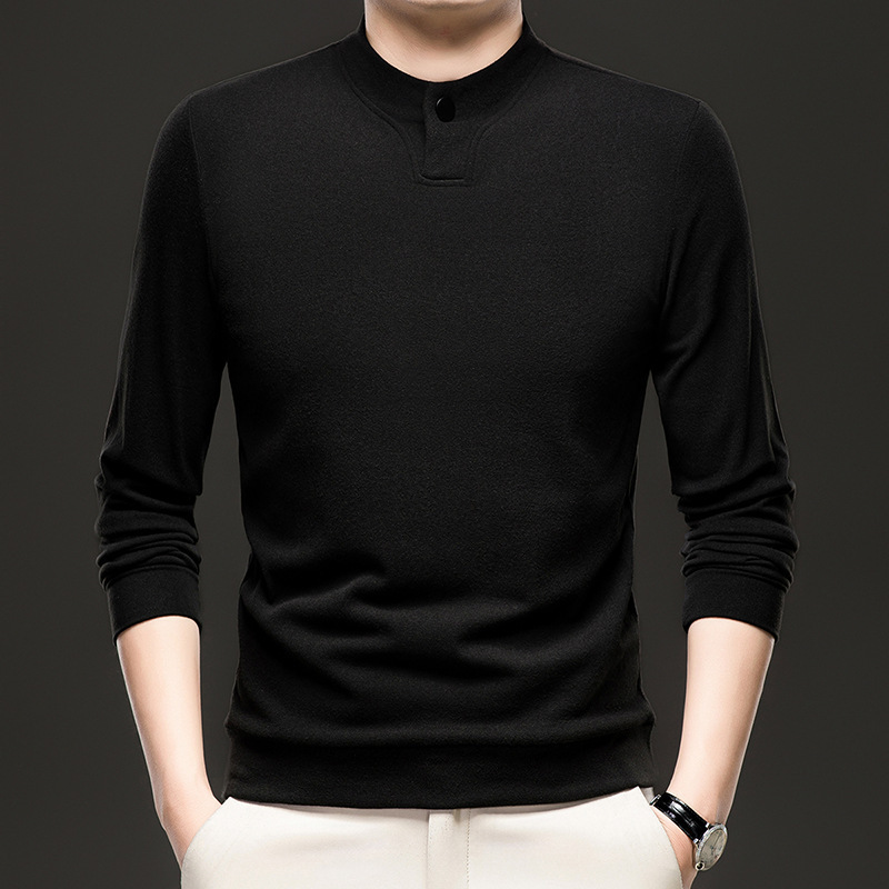 เสื้อกันหนาวผ้าเดอโรสองด้านเรียบง่ายของผู้ชาย