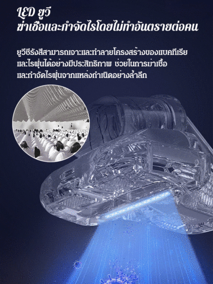 เครื่องกำจัดไรและฆ่าเชื้อด้วยรังสียูวี กระบอกเก็บฝุ่นคู่
