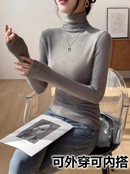 加厚澳絨堆領打底衫