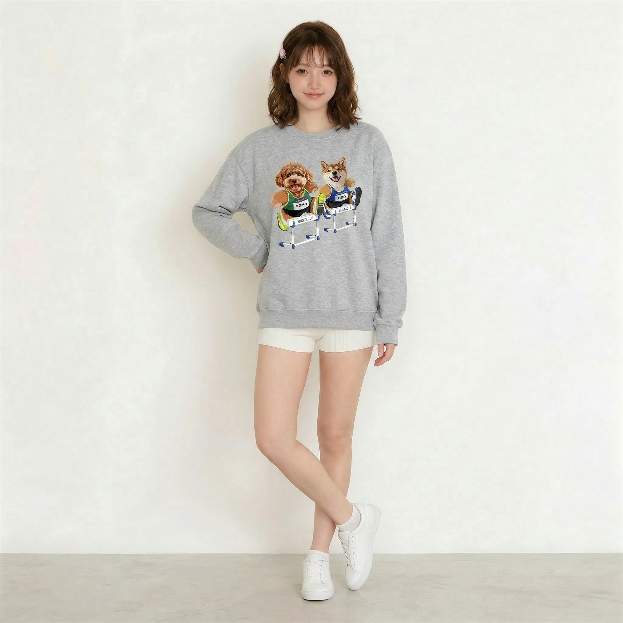 カスタムフワモコ部  トレーナー  ハドルチャレ  2頭デザイン260316-7