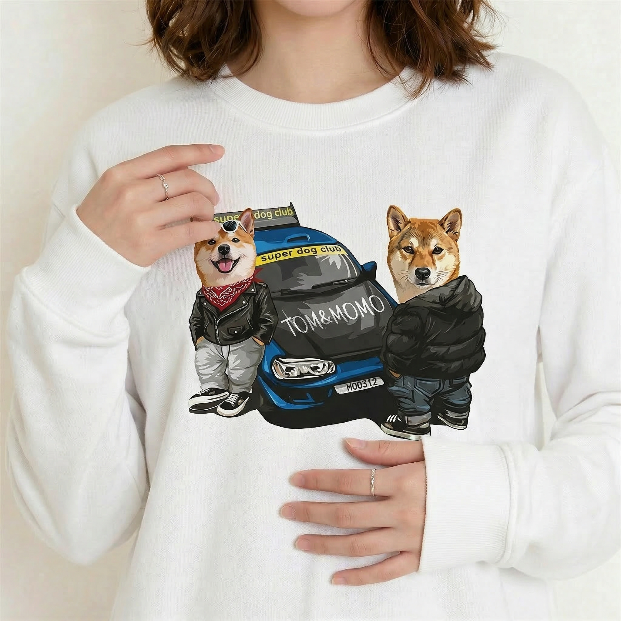 カスタムフワモコ部  トレーナー  Speed  Club  2頭デザイン260316-8