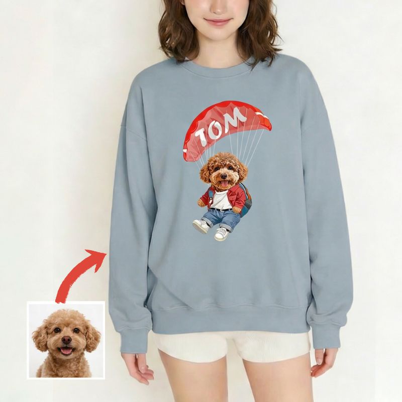 カスタムフワモコ部 　トレーナー  スカイダイビング  1頭デザイン26115-1