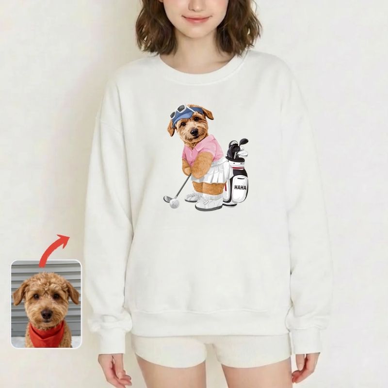 カスタムフワモコ部 　トレーナー   ゴルフ  １頭デザイン0827-1-1