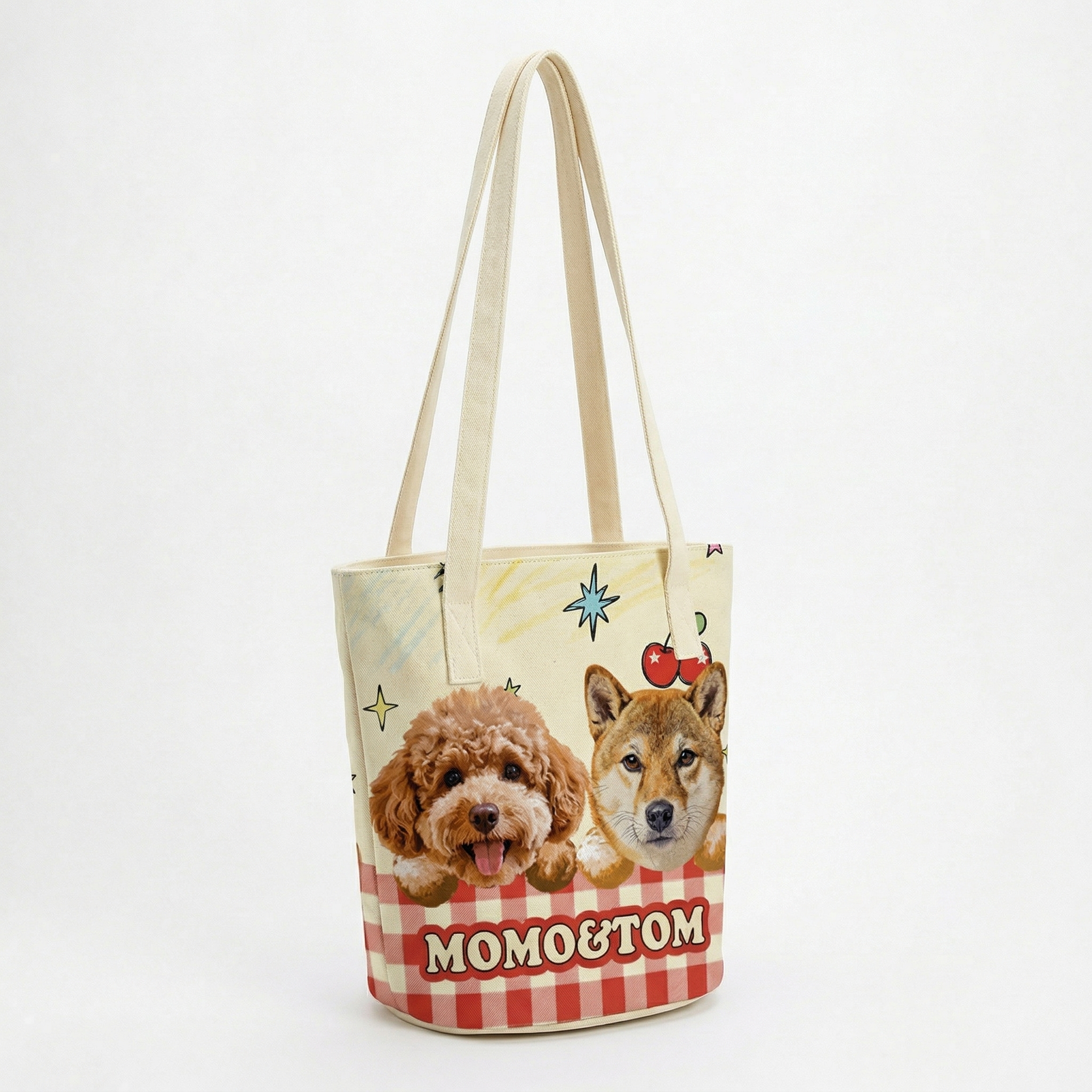 カスタムフワモコ部  バケットバッグ 【2頭デザイン】260401-7