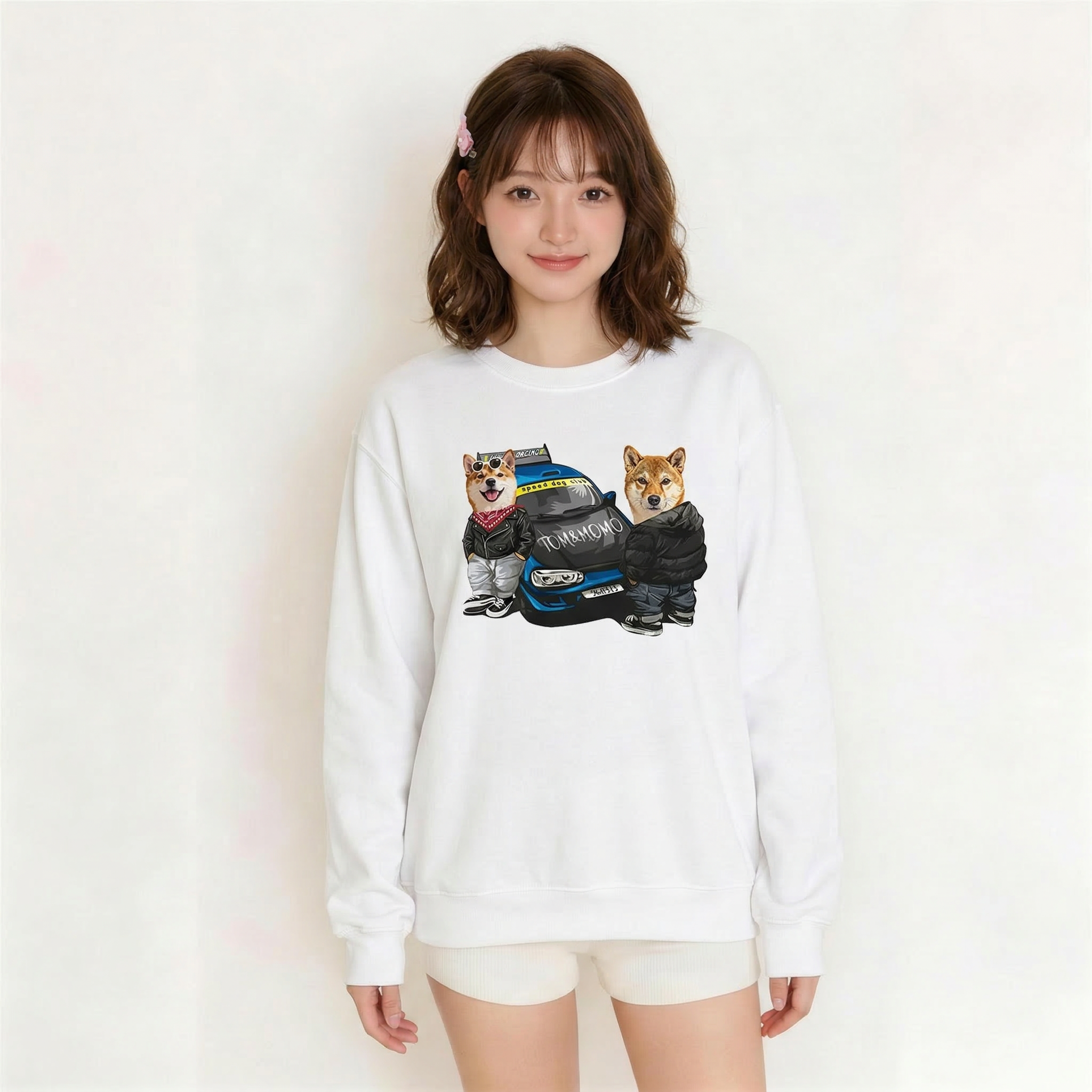 カスタムフワモコ部  トレーナー  Speed  Club  2頭デザイン260316-8