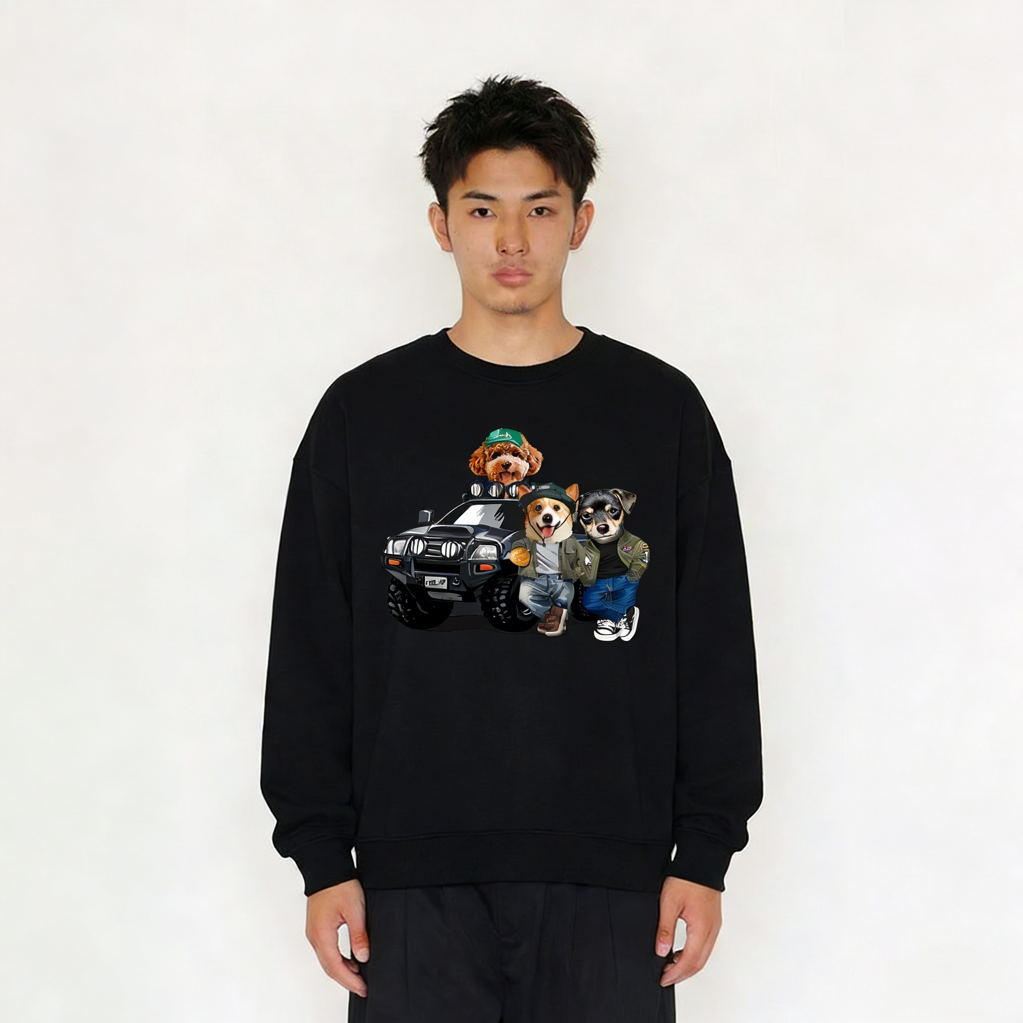 カスタムフワモコ部 　パーカー   オフロード冒険  3頭デザイン 251222-3