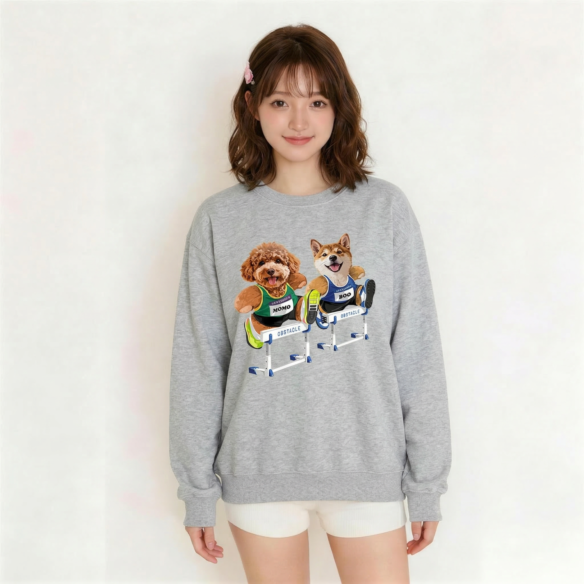 カスタムフワモコ部  トレーナー  ハドルチャレ  2頭デザイン260316-7