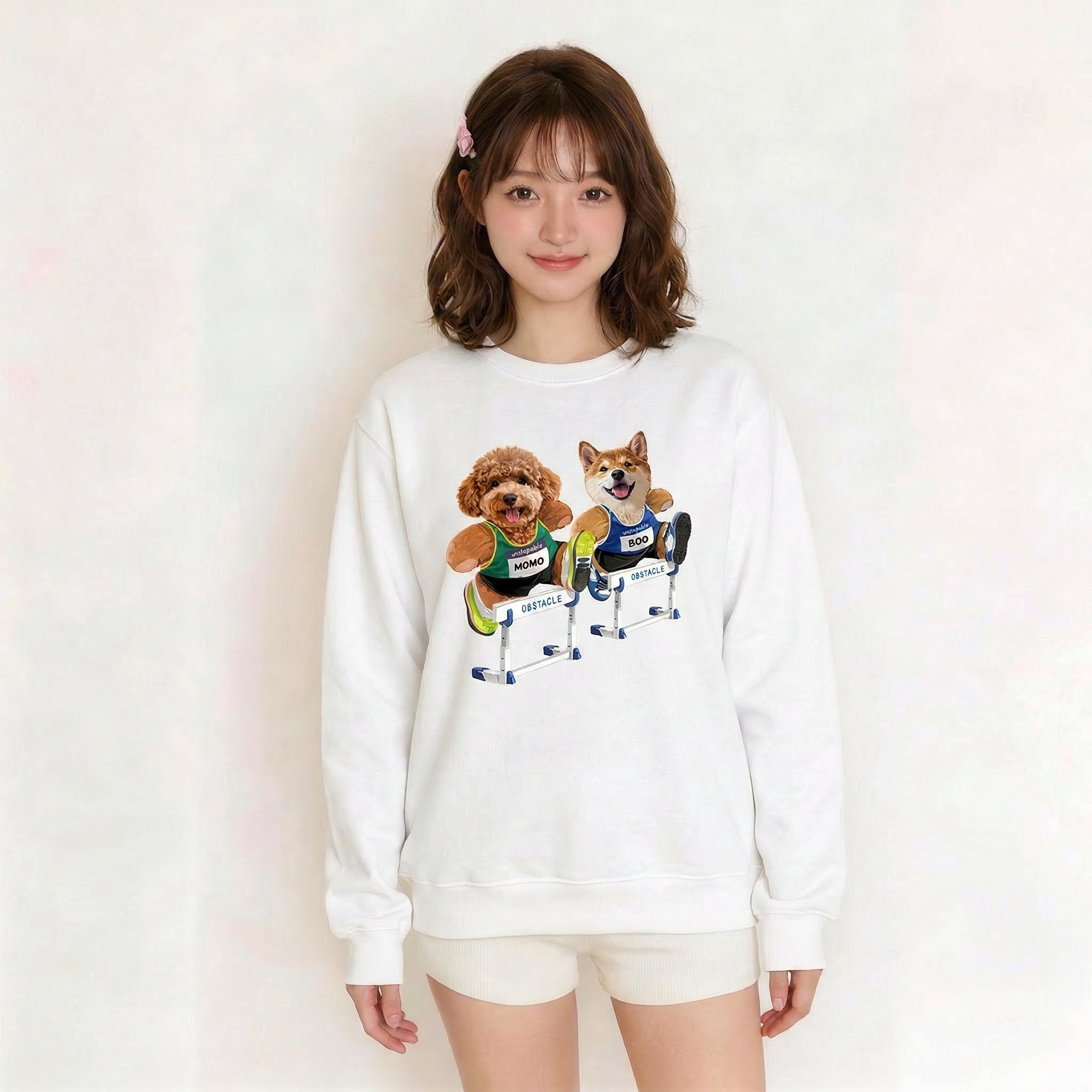 カスタムフワモコ部  トレーナー  ハドルチャレ  2頭デザイン260316-7