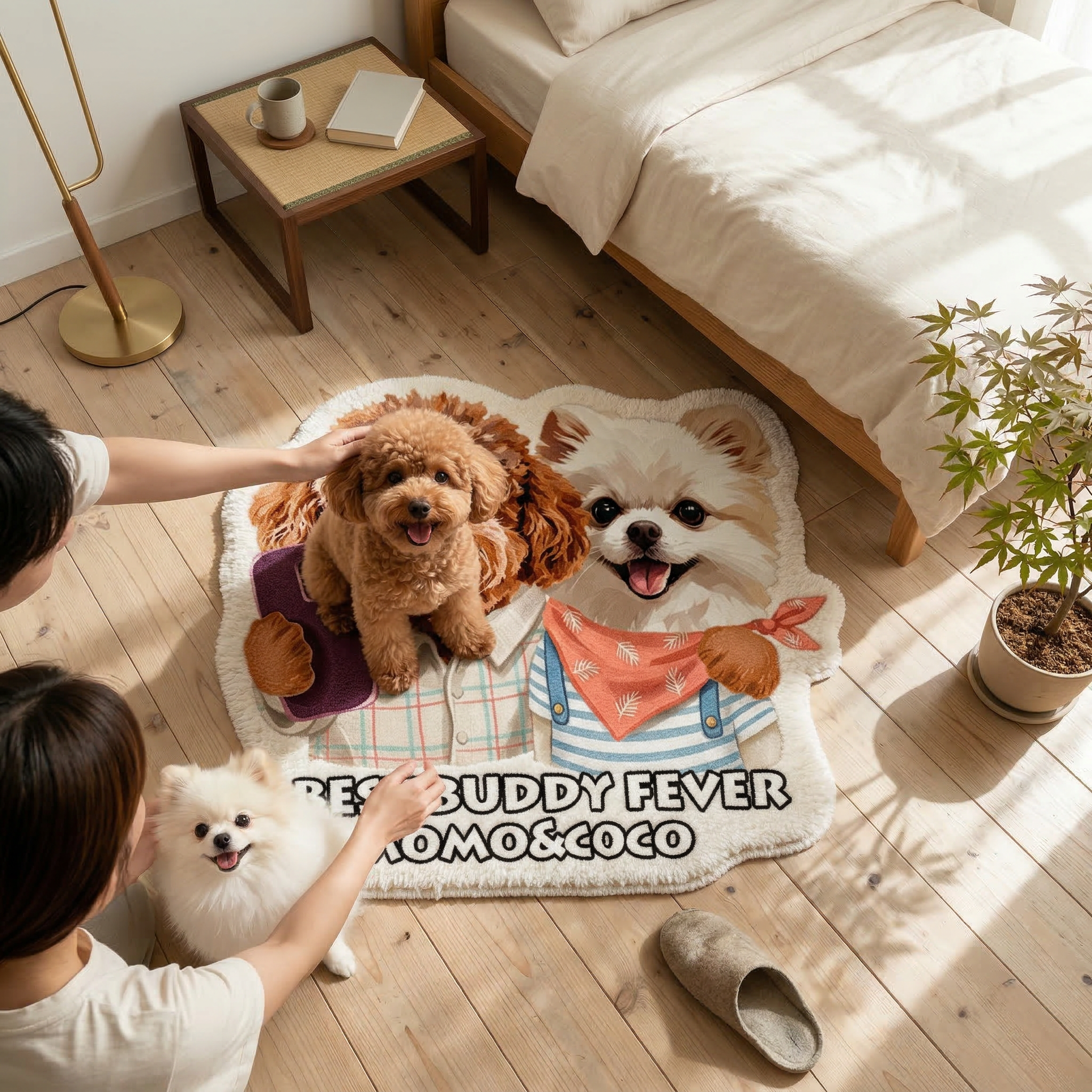 カスタムフワモコ部  不規則形状マット 【2頭デザイン】260323-10