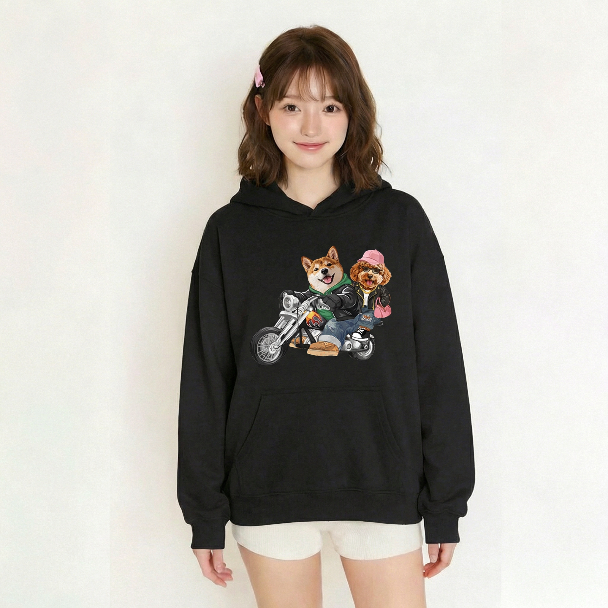 カスタムフワモコ部 　パーカー カップルバイク編  2頭デザイン 26121-10