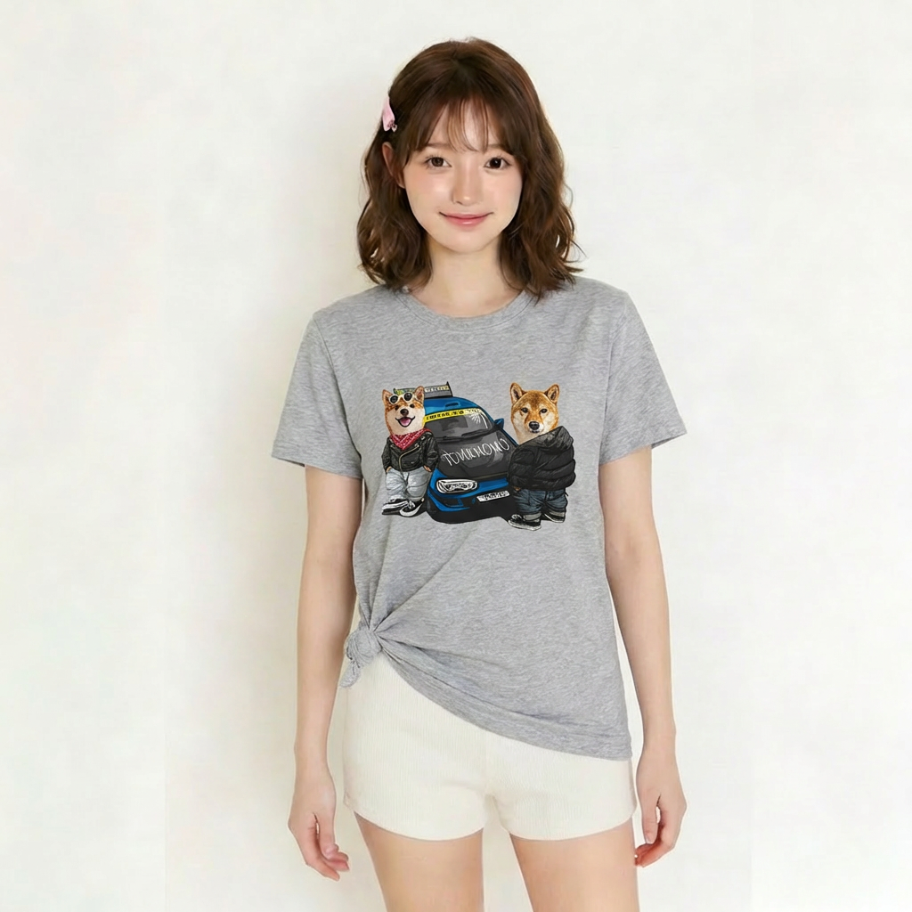 カスタムフワモコ部  プレミアムTシャツ  Speed  Club 2頭デザイン 260316-5