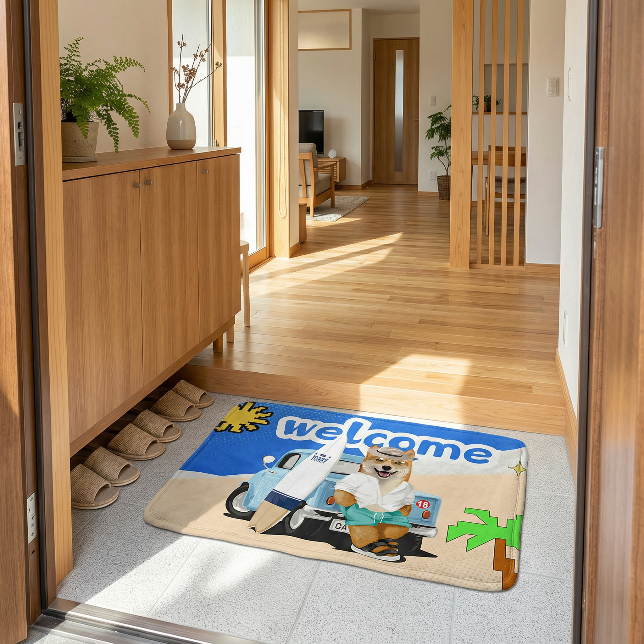 カスタムフワモコ部  玄関マット 長方形  ビーチレジャー   0702-1-2