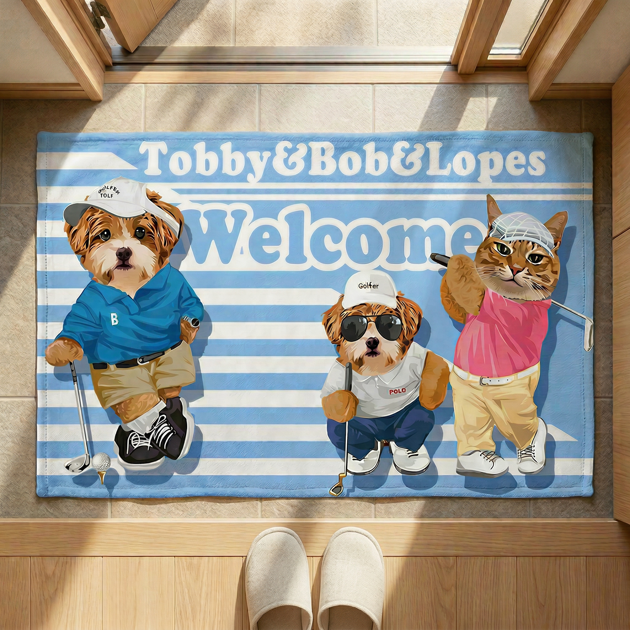 カスタムフワモコ部  玄関マット 長方形  golf   0926-2-4