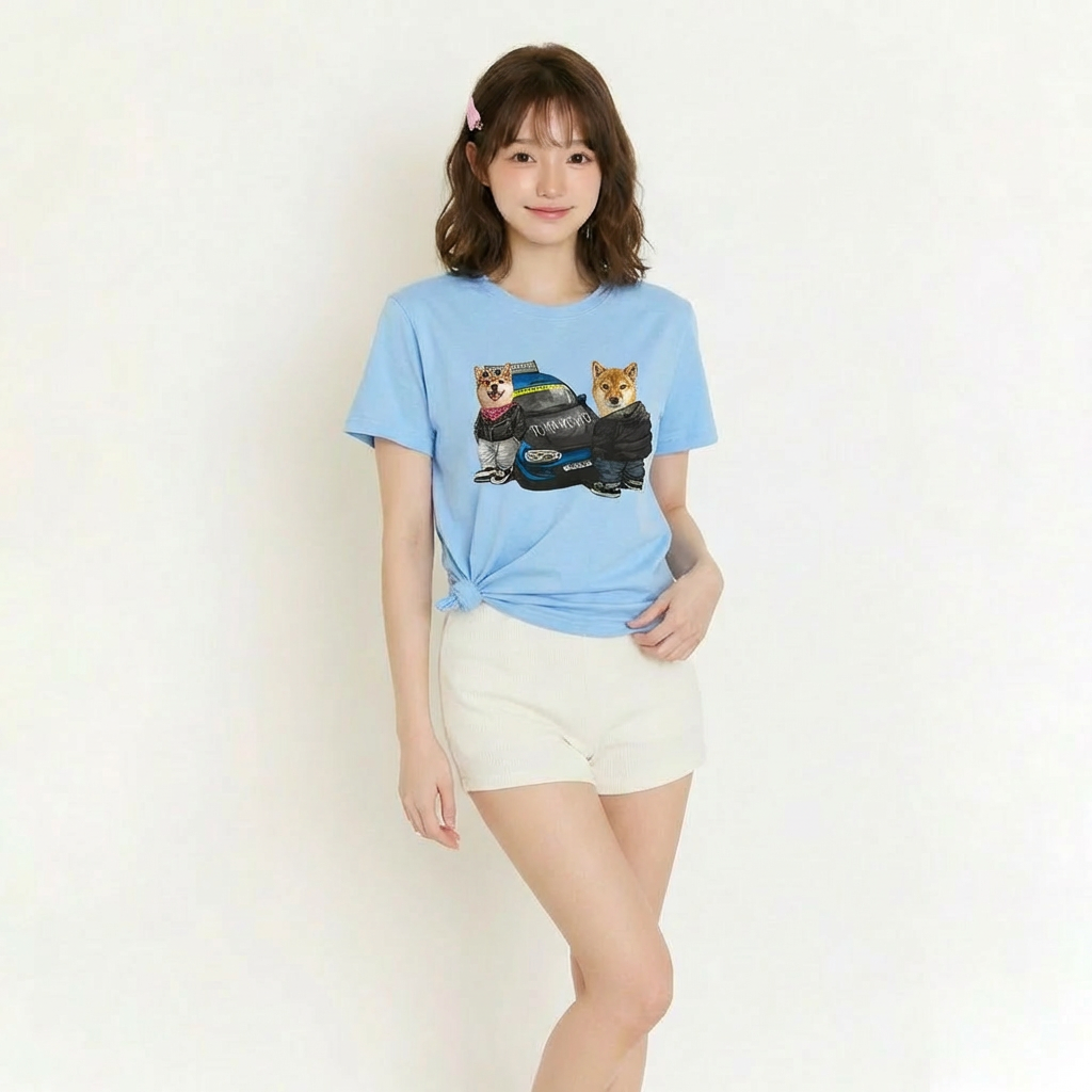 カスタムフワモコ部  プレミアムTシャツ  Speed  Club 2頭デザイン 260316-5